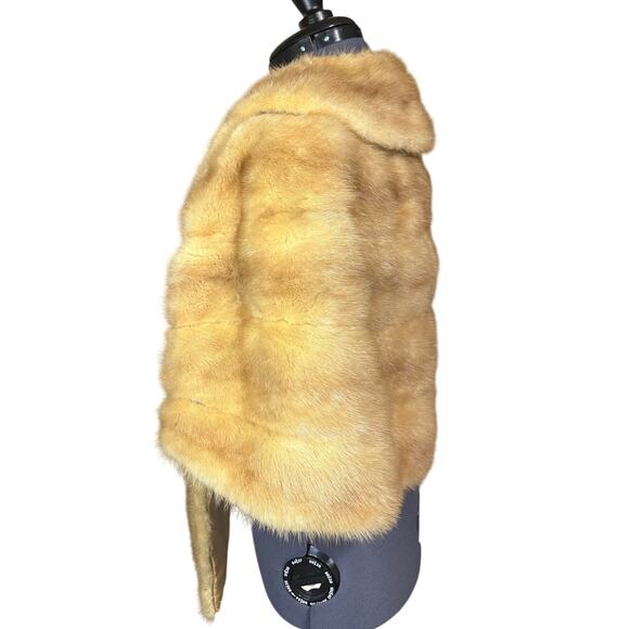 Vintage Honey Blonde Mink Fur Stole – Classic Evening Wrap - Picture 2 of 11